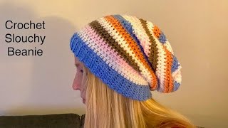 Crochet Slouchy Beanie  Crochet for Beginners  Easy Crochet Tutorial [upl. by Ches]