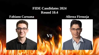 Fabiano Caruana beats Alireza Firouzja  Round 104  FIDE Candidates 2024 [upl. by Yadroc760]