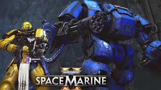 3 Space Marines amp DREADNOUGHT vs Chaos Invasion  Warhammer 40k Space Marine 2 [upl. by Cheng294]