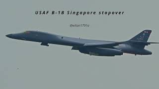 USAF B1B bomber in Singapore usaf airforce b1 b1blancer bombers thersaf planespotting [upl. by Deerdre]