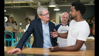 Apple CEO Tim Cook meets with Austin tech entrepreneurs [upl. by Eibocaj107]