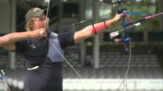 Brady Ellison v Haziq Kamaruddin – recurve men’s quarterfinal  London 2012 Olympic Test Event [upl. by Teryn]