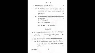 GENERAL MEASURE AND INTEGRATION THEORY Question paper  Master DEGREE PG CLAss [upl. by Maddie]