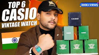 Top 6 Best Casio Vintage Watch For Men 🔥 Best Watch Haul For College 2024  ONE CHANCE [upl. by Bellis]