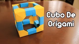 Origami Cube  Cubo De Origami TUTORIAL [upl. by Lairbag]