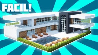 ✔ Como hacer una MANSION MODERNA en Minecraft para Survival Tutorial [upl. by Gambrill137]