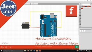 How to Practically Connected Servo Motor with Arduino in Fritzing Software  Jeetorg [upl. by Brandea]