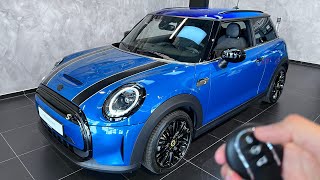 BLUE ON BLUE  2024 MINI Cooper in Island Blue and Multitone Roof Blue  Visual Walkaround 4K [upl. by Enomahs]