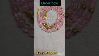 Pink crackle beads neckset with metal connectors Order now  Perfect finish with affordable price [upl. by Ingaberg593]