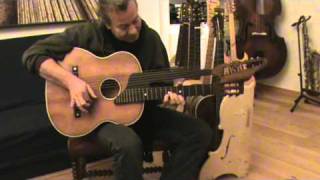 old antique German Schiller doubleneck harp contra guitar played by Jochen Bruenjes [upl. by Stevana635]