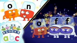 officialalphablocks  Who Turned out the Lights 💡  Learn to Read  Phonics [upl. by Ynnattirb]