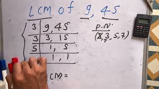 Lcm of 9 amp 45  lcm by division method examples  Exam  Question  Hindi  Surendra khilery [upl. by Rebeka506]