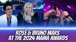 ROSÉ amp Bruno Mars Perform quotAPTquot  Win “GLOBAL SENSATION” at the 2024 MAMA Awards [upl. by Naol]