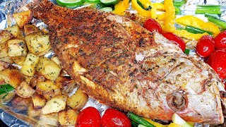 Just 3 Ingredients Oven Baked Red Snapper in 5 minutes  Oven Baked Whole Fish [upl. by Norabal]