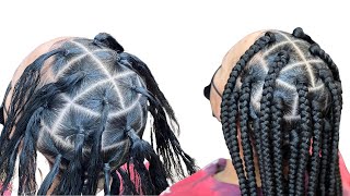 How to Part Jumbo Box Braids Update [upl. by Jonie205]