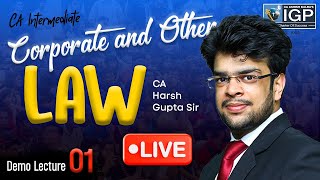 CA Inter  LAW  New Syllabus  SEP 2025  Lecture 1  CA Harsh Gupta [upl. by Rosane]