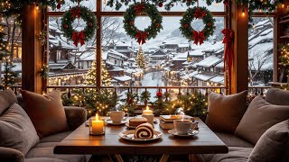 Cozy Christmas Coffee Shop Ambience with Smooth Jazz Music❄️🎄Holiday Jazz Ambience to Relax Reading [upl. by Ramos]