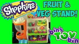 Shopkins Easy Squeezey Fruit amp Veg Stand Playset Review by Bins Toy Bin [upl. by Kimmy685]