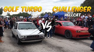 Challenger Hellcat vs Golf Mk1  Arrancones [upl. by Viviyan]