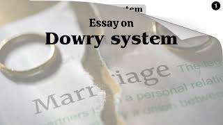 Write a short essay on Dowry System  Essay on Dowry System for grade 10 [upl. by Artemisa]