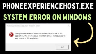 How to Fix PhoneExperienceHostexe System Error on Windows 11 [upl. by Hamirak834]