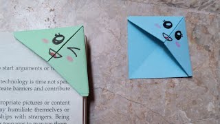 How to make origami bookmarkeasy bookmarkhow to make corner bookmarkemankajahan [upl. by Cahan]