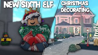 THE NEW SIXTH BLOXBURG ELF HUNT IS HERE and decorating a house for christmas [upl. by Freedman]