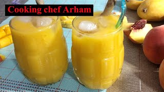 Mango and Peach Juice Recipe  Healthy and Easy Recipes by cooking chef Arham [upl. by Heim]