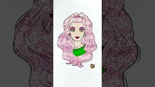 DIY Barbie Girl Glitter Pink hair creative idea for kids kids barbie barbiegirl glitter girl [upl. by Yager]