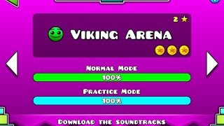 GEOMETRY DASH MELTDOWN  Level 2  Viking Arena  All Secret Coins [upl. by Hannis]