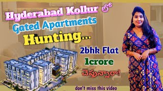 Hunting 2BHK Flats in Hyderabad Kollur Gated Apartments  Affordable Living Under 1 Crore Budget 🏡💰 [upl. by Halley461]