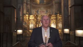 Stefan Romaniw AFUO CoChair lights a candle and makes an oath in St Sophia in Kyiv  AFUO [upl. by Laureen]