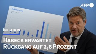 Habeck erwartet 26 Prozent Inflation 2024  13 Prozent Wachstum  AFP [upl. by Terti]