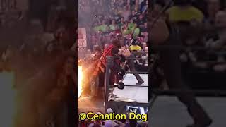 EDGE SPEARS MICK FOLEY THROUGH A FLAMING TABLE 😯 SHORTS [upl. by Galitea]