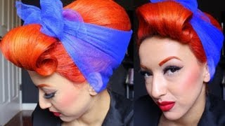 Vintage Pinup Hair Tutorial Beehive Bouffant [upl. by Ariem]