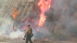 quotStation Firequot Brush Fire  Compilation  LA County  August 2830 2009 [upl. by Nudd553]