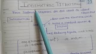 IODIMETRIC TITRATION IN pharmaceutical analysis1 in detail in Telugu [upl. by Cichocki]