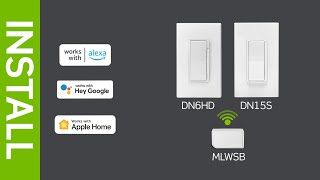 How to install the Leviton Decora Smart No Neutral Smart Switch Smart Dimmer Switch amp WiFi Bridge [upl. by Analak657]