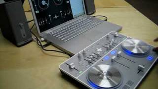 First look Vestax Spin DJ Controller with Algoriddim djay Software [upl. by Enaile895]