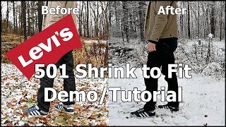 Levis 501 Shrink to Fit Before amp After  DemoTutorial [upl. by Methuselah]