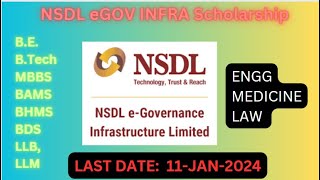 NSDL Scholarship 202324 BE BTechMedicine Law Eligibility criteria Application process [upl. by Orpheus354]