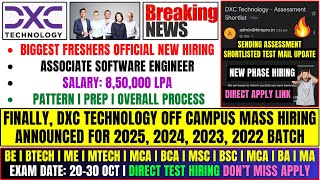 Finally DXC Technology Mass Hiring Announced  OFF Campus Drive For 2025  2024  2023  2022 Batch [upl. by Sayer17]