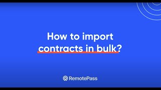 How to Import Contracts in Bulk [upl. by Saihttam]