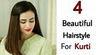 4 beautiful Easy Hairstyle for girls with Kurti [upl. by Kasevich]