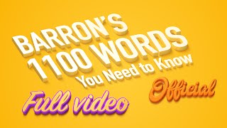 Barrons 1100 words you need to know  Official [upl. by Savadove]