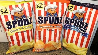 Spudz Potato Chips Cheese amp Onion Kentucky BBQ amp Original Review [upl. by Hibbitts]