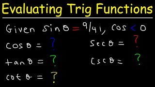 How To Find The Exact Value of the Five Remaining Trigonometric Functions [upl. by Marcos]