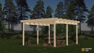 Trivsam pergola i limträ [upl. by Arlan]