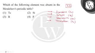 Which of the following element was absent in the Mendeleevs periodic table [upl. by Rettuc]