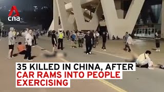 35 killed in Zhuhai China after car rams into people exercising [upl. by Clyte]